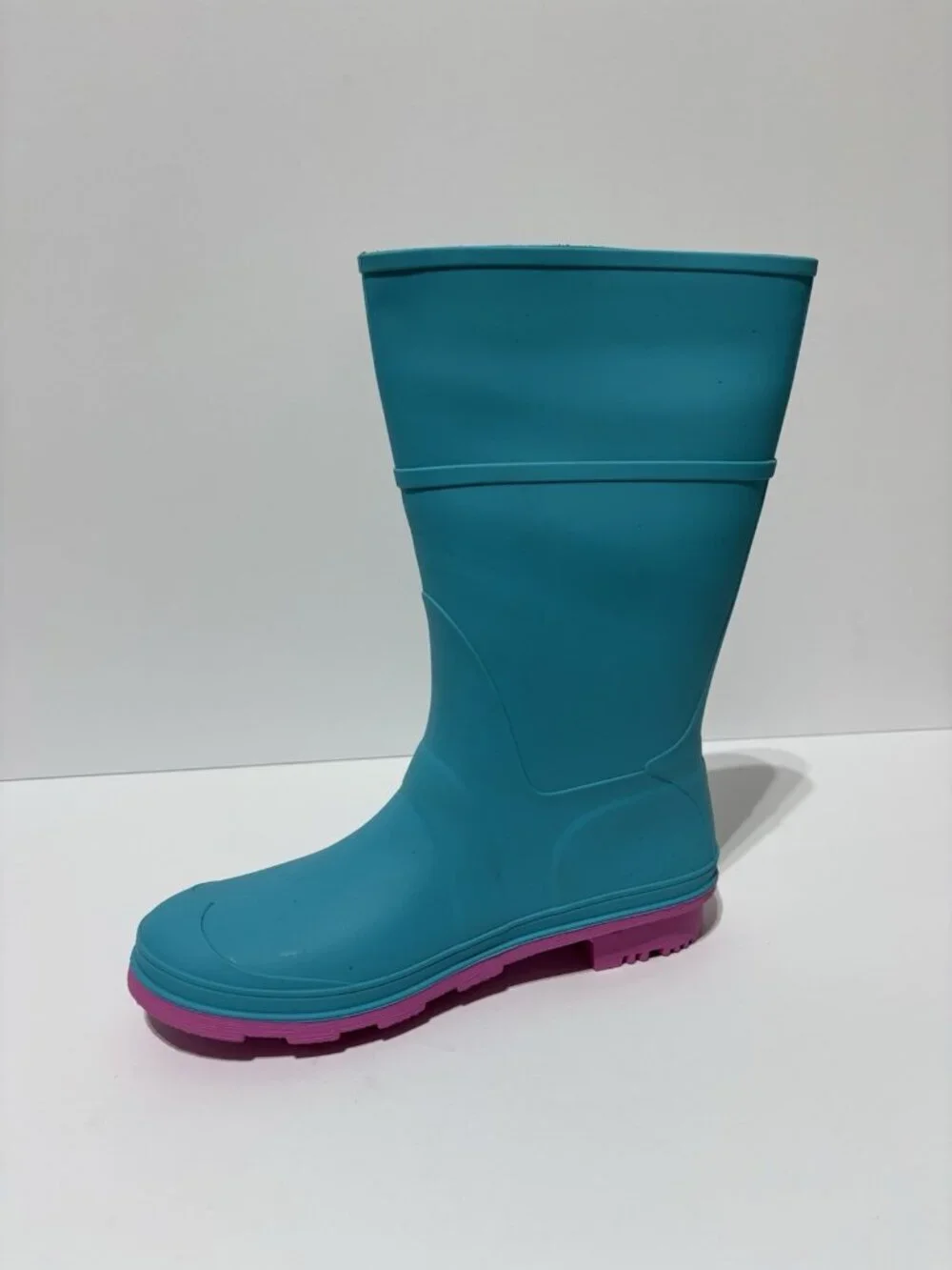 Kamik Youth Raindrops Teal Blue Rain Boots, Girls’ Size 6 M